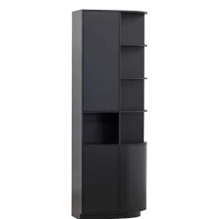 Wohnen Schrank einseitig abgerundet in Schwarz - Niwidus