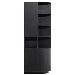 Wohnen Schrank einseitig abgerundet in Schwarz - Niwidus