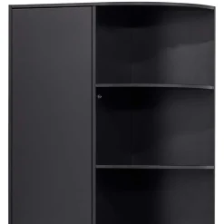 Wohnen Schrank einseitig abgerundet in Schwarz - Niwidus