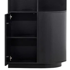 Wohnen Schrank einseitig abgerundet in Schwarz - Niwidus