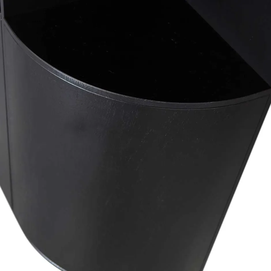 Wohnen Schrank einseitig abgerundet in Schwarz - Niwidus