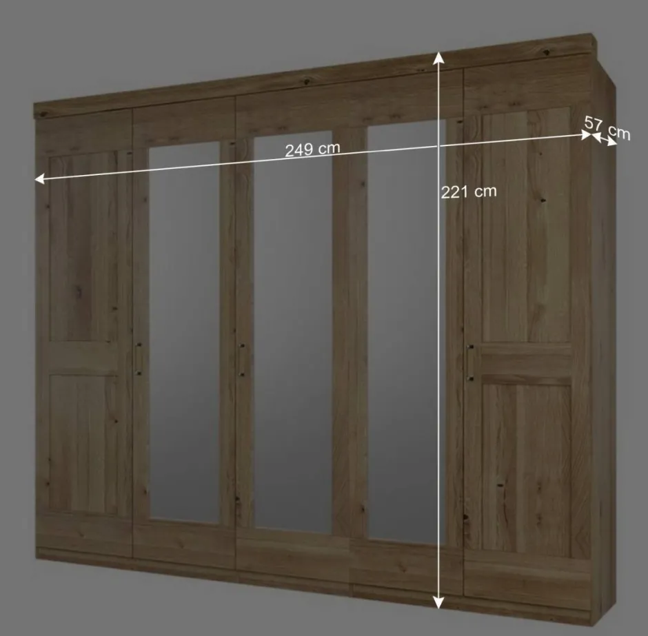 Schrank fürs Schlafzimmer 5-türig - 3 Spiegel - Zamron^Wohnen New