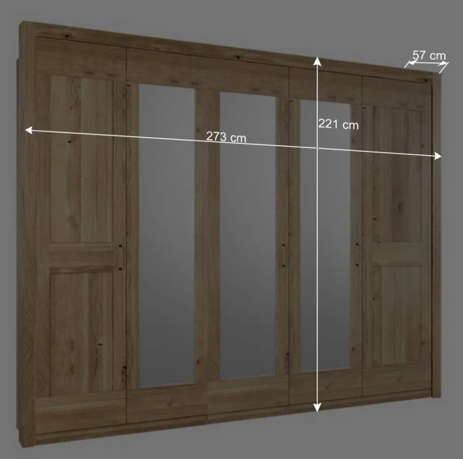 Schrank fürs Schlafzimmer 5-türig - 3 Spiegel - Zamron^Wohnen New