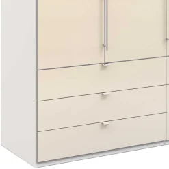 Schrank fürs Schlafzimmer in Creme Glas & Weiß - Zidarie^Wohnen New
