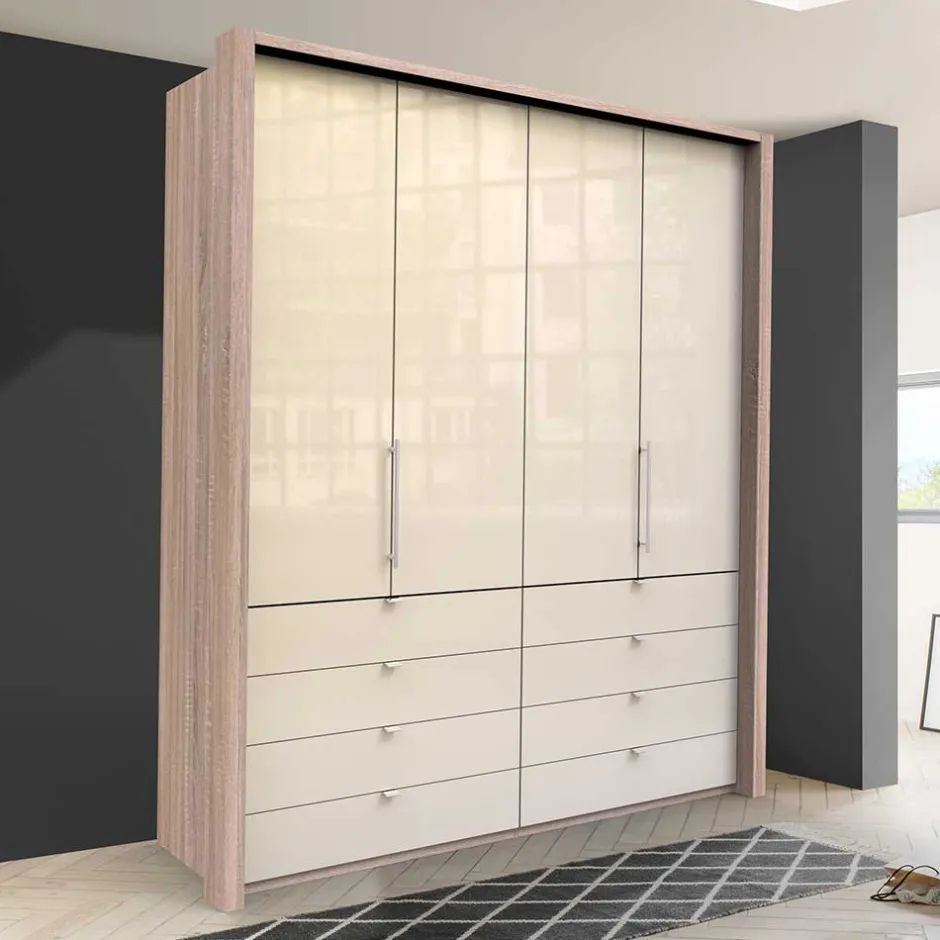 Wohnen Schrank mit acht Schubladen & zwei Falttüren - Rativian