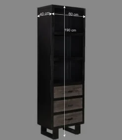 Wohnen Schrank mit drei Schubladen & drei Fächern - Vebugran