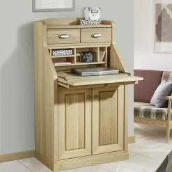 Schrank mit Schreibklappe in Eichefarben - Matss^Wohnen Outlet