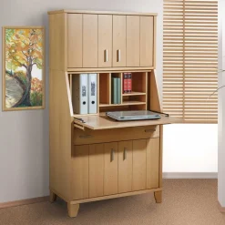 Wohnen Schrank mit Schreibklappe in Buche Natur - Lidoral