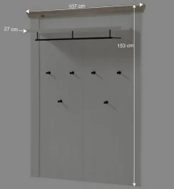 Schrank mit Spiegeltür & Garderobe - Nedita (dreiteilig)^Wohnen Online