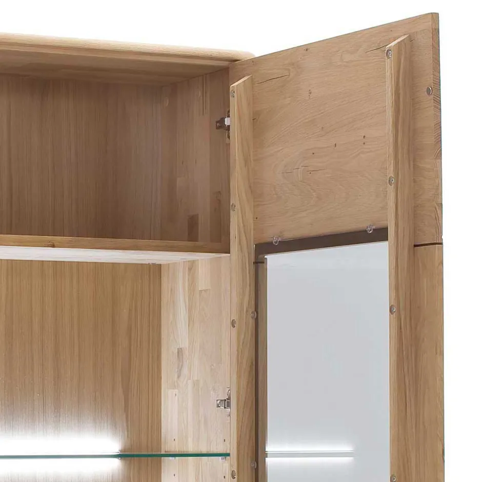 Schrank Vitrine aus Eiche Massivholz - Destal^Wohnen Discount