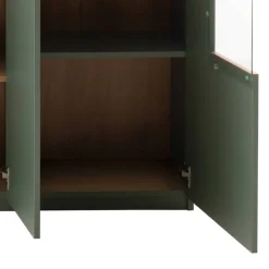 Schrank Vitrine in Graugrün und Eiche - Kwin^Wohnen