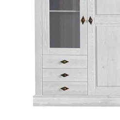 Wohnen Schrank Vitrine Satumare in Weiß Kiefer teilmassiv