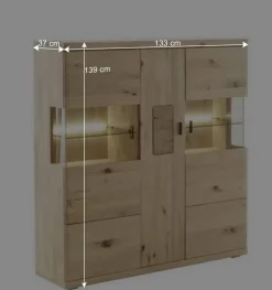 Schrankvitrine aus hellem Asteiche Massivholz - Losiamos^Wohnen Best
