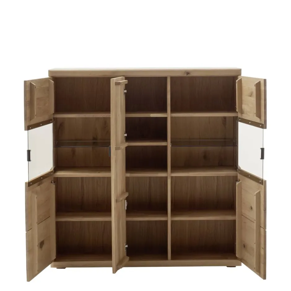 Schrankvitrine aus hellem Asteiche Massivholz - Losiamos^Wohnen Best