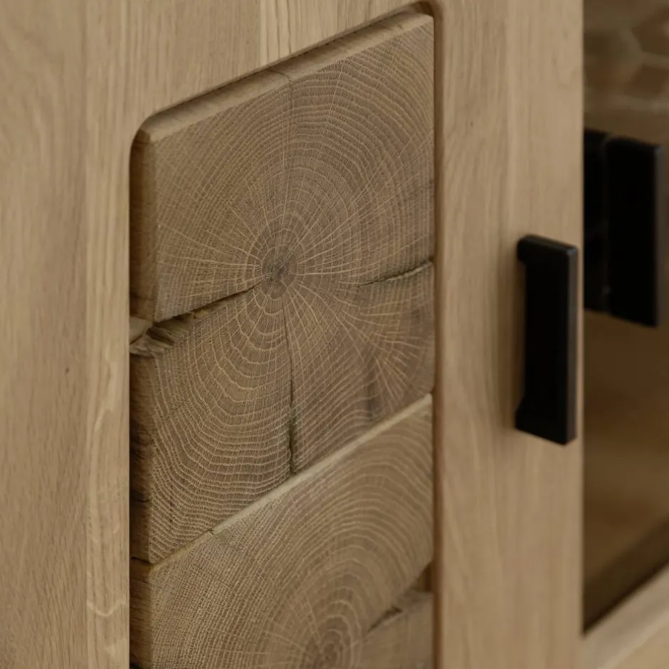 Schrankvitrine aus hellem Asteiche Massivholz - Losiamos^Wohnen Best