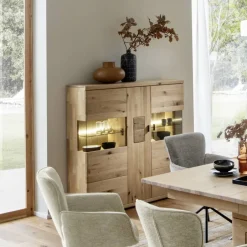 Schrankvitrine aus hellem Asteiche Massivholz - Losiamos^Wohnen Best