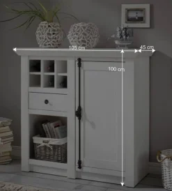 Schrankwand Chelles im weißem Landhaus-Stil (vierteilig)^Wohnen New