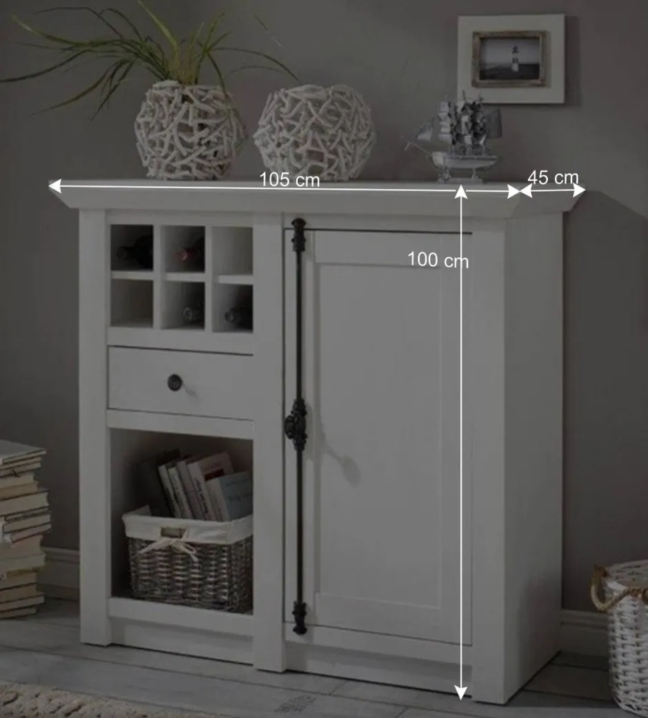 Schrankwand Chelles im weißem Landhaus-Stil (vierteilig)^Wohnen New