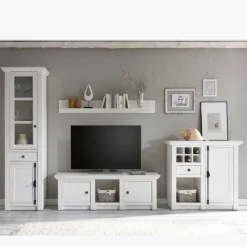 Schrankwand Chelles im weißem Landhaus-Stil (vierteilig)^Wohnen New