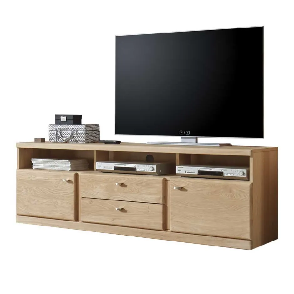 Wohnen Schrankwand Smonia aus Wildeiche Bianco (vierteilig)