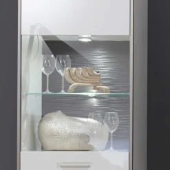 Wohnen Schrankwand Tacroma in Weiß Hochglanz (fünfteilig)