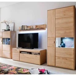 Wohnen Schrankwand Vernella in Eiche Bianco (vierteilig)