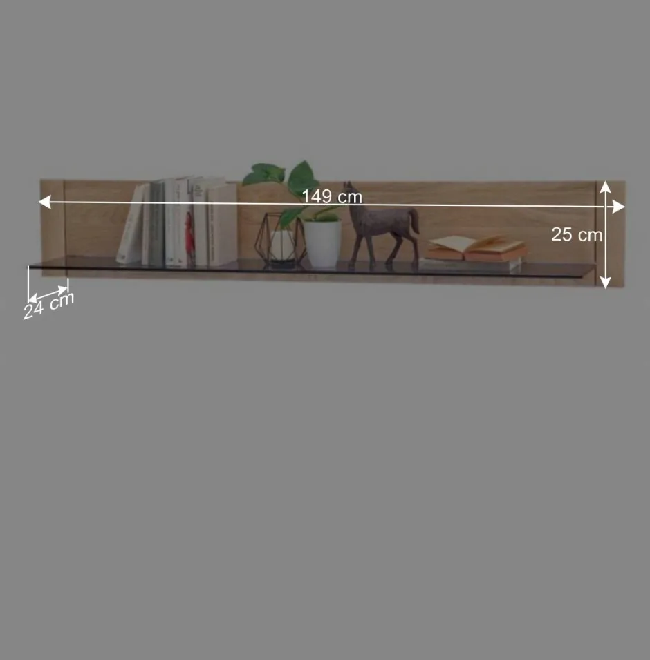 Wohnen Schrankwand Vernella in Eiche Bianco (vierteilig)