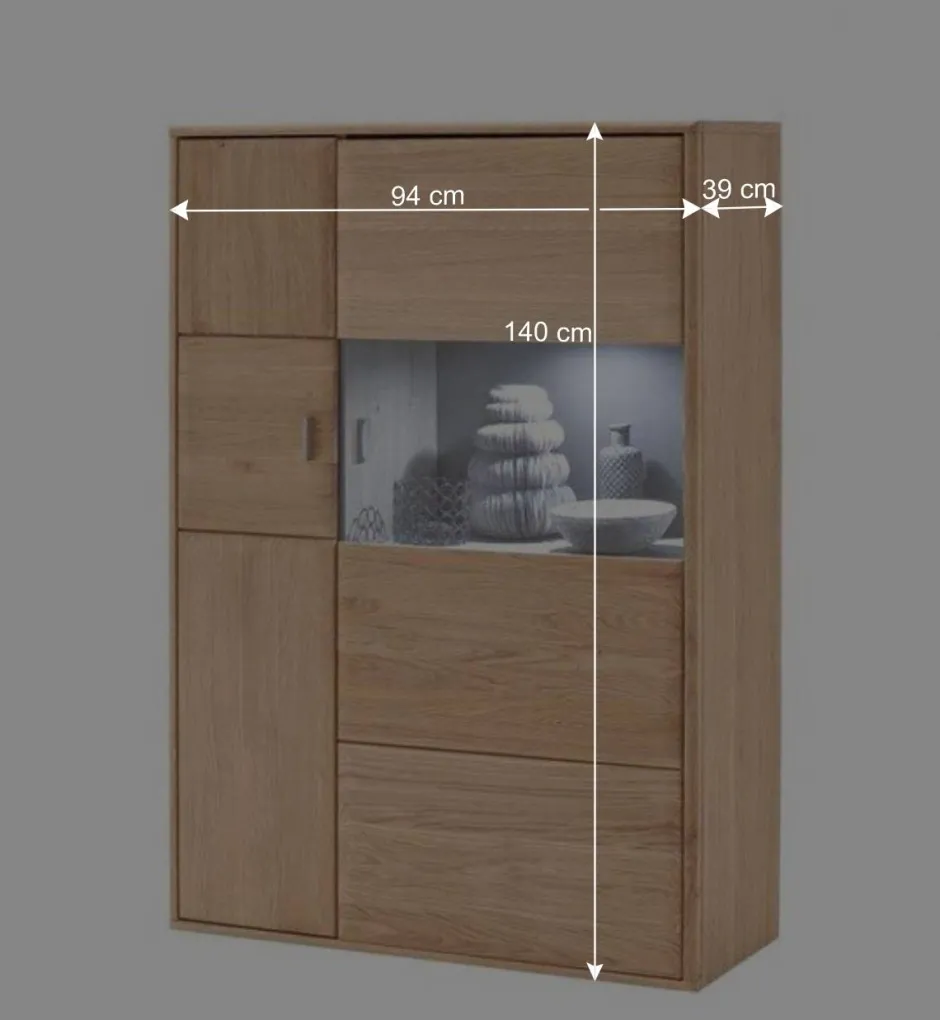 Wohnen Schrankwand Vernella in Eiche Bianco (vierteilig)