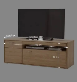 Wohnen Schrankwand Vernella in Eiche Bianco (vierteilig)