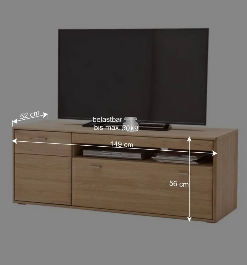 Wohnen Schrankwand Vernella in Eiche Bianco (vierteilig)