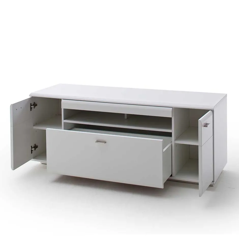 Schrankwand Wohnzimmer in Weiß - Hazime (vierteilig)^Wohnen