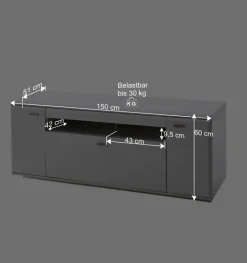 Schrankwand Wohnzimmer in Weiß - Hazime (vierteilig)^Wohnen