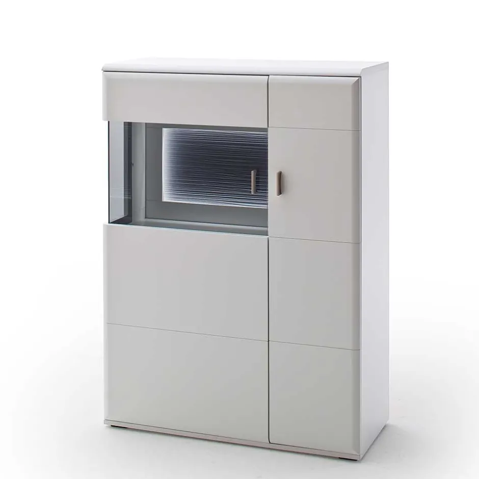 Schrankwand Wohnzimmer in Weiß - Hazime (vierteilig)^Wohnen