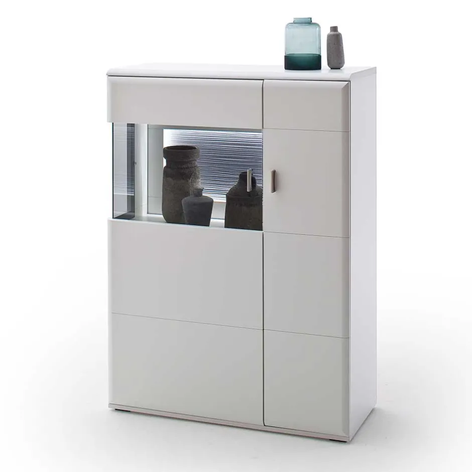 Schrankwand Wohnzimmer in Weiß - Hazime (vierteilig)^Wohnen