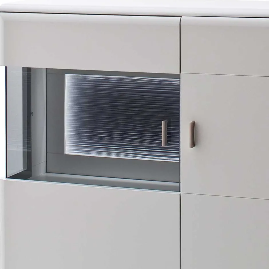 Schrankwand Wohnzimmer in Weiß - Hazime (vierteilig)^Wohnen