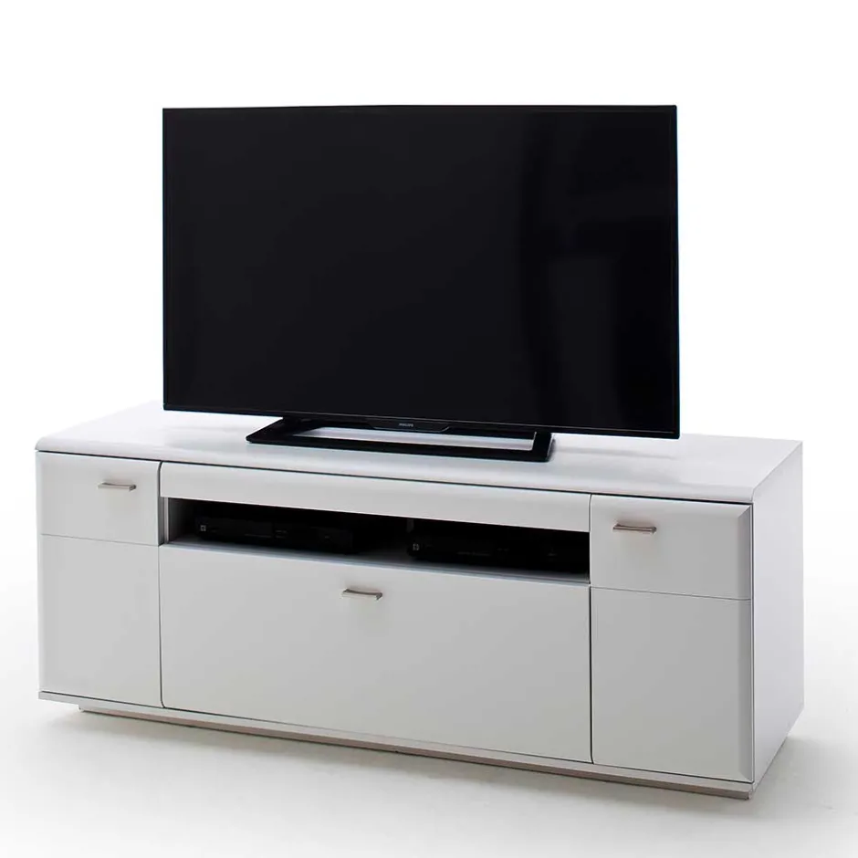 Schrankwand Wohnzimmer in Weiß - Hazime (vierteilig)^Wohnen