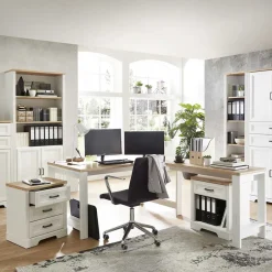 Schreibtisch & Rollcontainer Set - Mehady (dreiteilig)^Wohnen Outlet