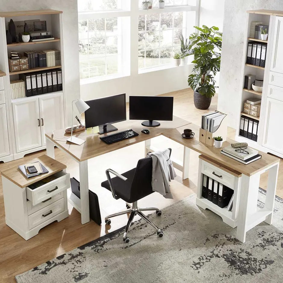 Schreibtisch & Rollcontainer Set - Mehady (dreiteilig)^Wohnen Outlet