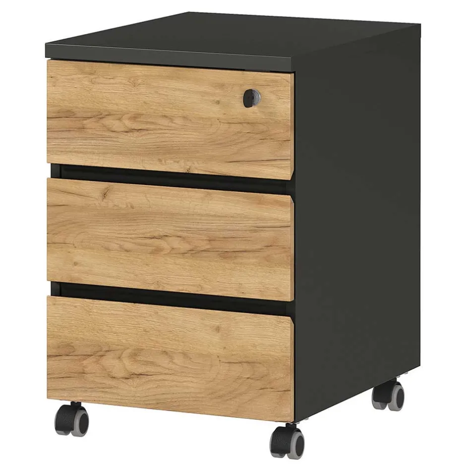 Wohnen Schreibtisch & Rollcontainer 158x79 cm - Contrage (zweiteilig)