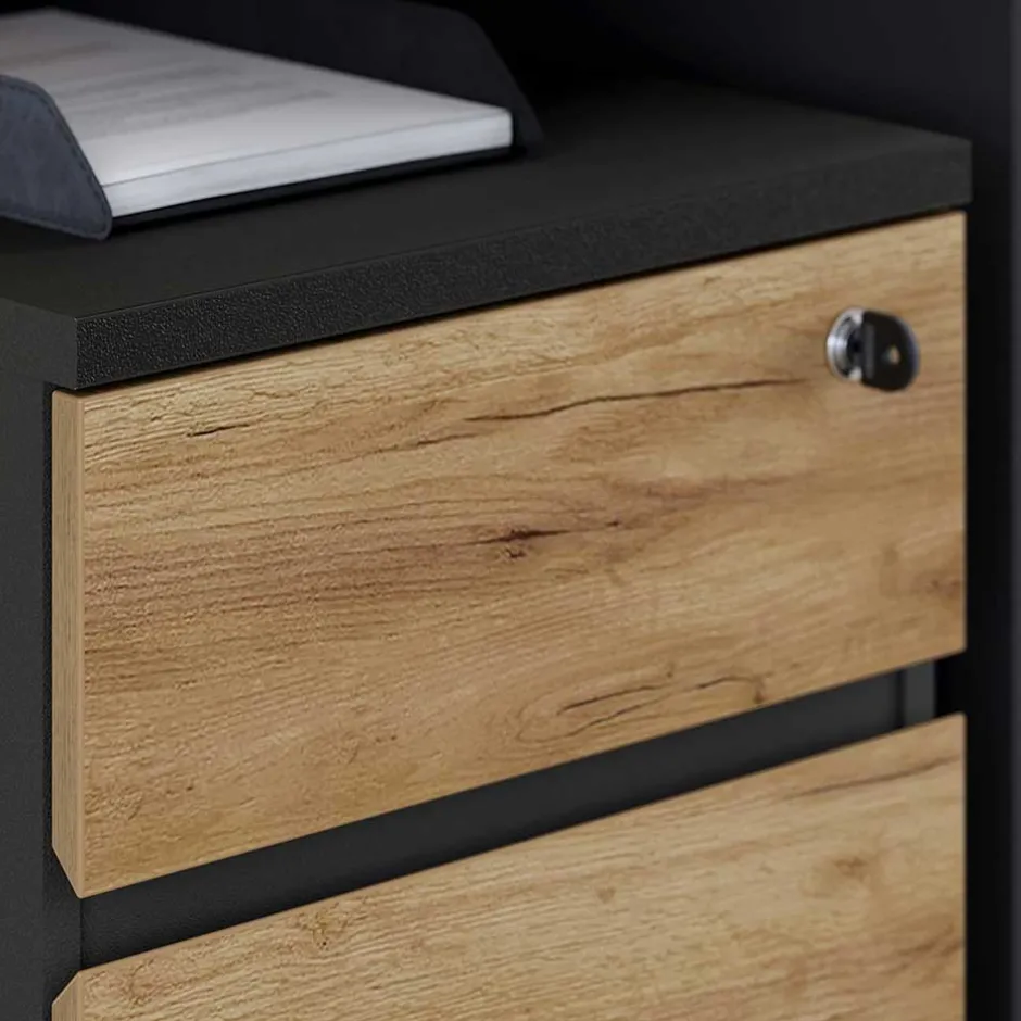 Wohnen Schreibtisch & Rollcontainer 158x79 cm - Contrage (zweiteilig)