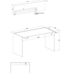 Schreibtisch & Wandboard modern - Nonessia (zweiteilig)^Wohnen