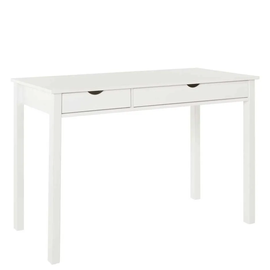 Kinder Wohnen Schreibtisch aus Holz in Weiß lackiert - Jaisa