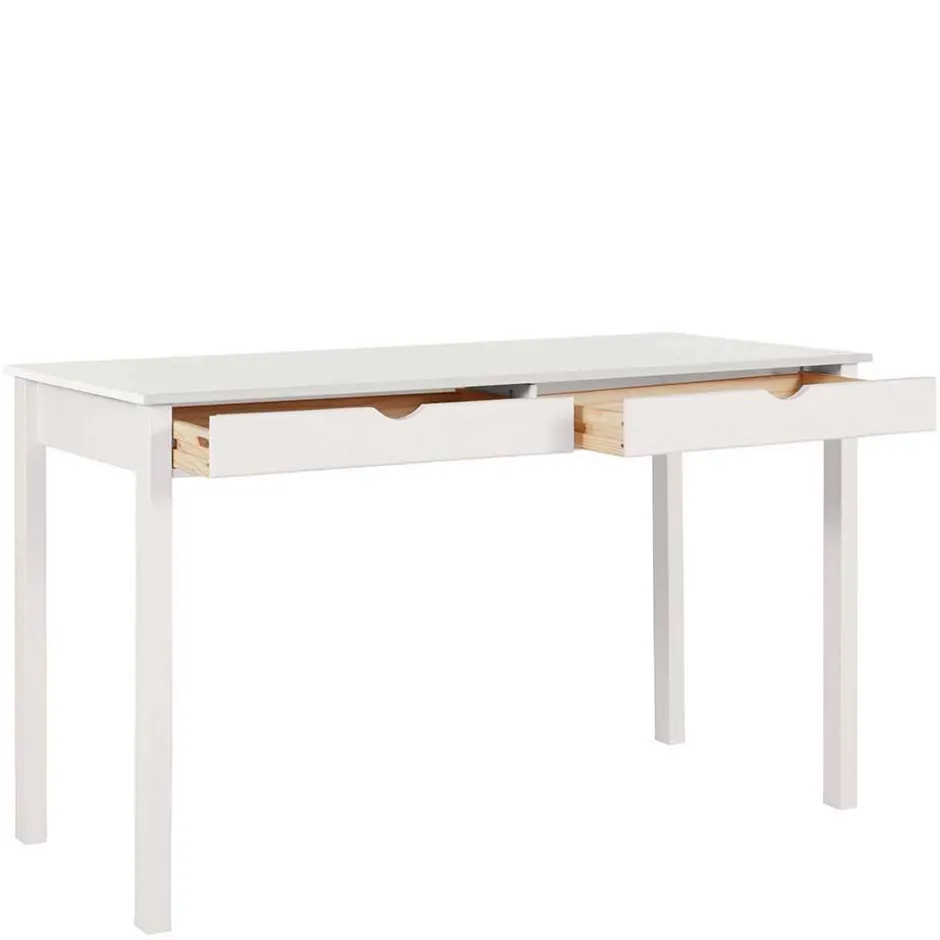 Kinder Wohnen Schreibtisch aus Holz in Weiß lackiert - Jaisa