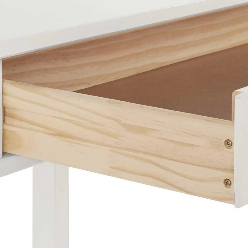 Kinder Wohnen Schreibtisch aus Holz in Weiß lackiert - Jaisa