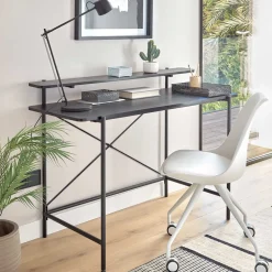 Wohnen Schreibtisch aus Metall in Schwarz - Andjes