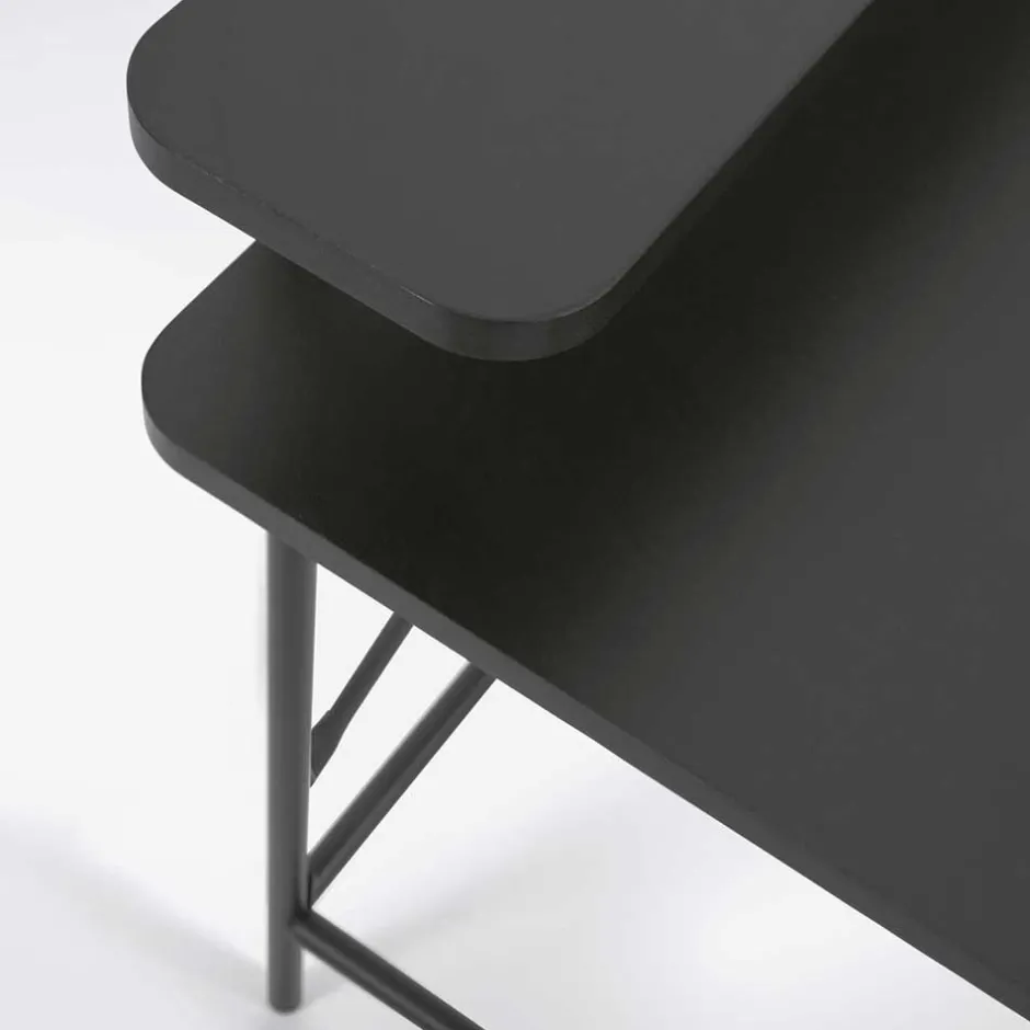 Wohnen Schreibtisch aus Metall in Schwarz - Andjes