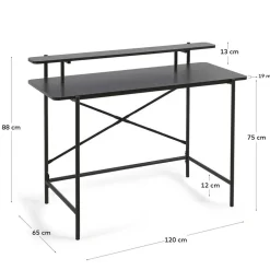 Wohnen Schreibtisch aus Metall in Schwarz - Andjes