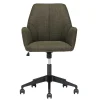 Schreibtisch Drehstuhl aus Strukturstoff Oliv Grün - Alexandro^Wohnen Discount