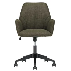 Schreibtisch Drehstuhl aus Strukturstoff Oliv Grün - Alexandro^Wohnen Discount
