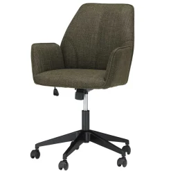 Schreibtisch Drehstuhl aus Strukturstoff Oliv Grün - Alexandro^Wohnen Discount